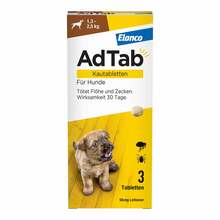 Abbildung: Adtab 56 mg Kautabletten für Hunde 1,3-2,5 kg 3 St, Kautabletten PZN 18752634 