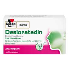 Abbildung: Desloratadin Doppelherzpharma 5 mg Filmtabletten 100 St, Filmtabletten PZN 18761811 