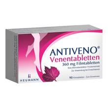 Abbildung: Antiveno Venentabletten 360 mg Filmtabletten 90 St, Filmtabletten PZN 18766843 
