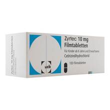 Abbildung: Zyrtec 10 mg Filmtabletten 100 St, Filmtabletten PZN 18777798 