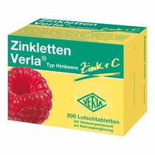 Abbildung: Zinkletten Verla Himbeere Lutschtabletten 200 St, Lutschtabletten PZN 18813413 