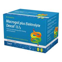 Abbildung: Macrogol plus Elektrolyte Dexcel 13,7 g Ple 30 St, Pulver zur Herstellung einer Lösung zum Einnehmen PZN 18839370 
