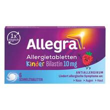 Abbildung: Allegra Allergietabletten Kinder 10 mg Schmelztab. 6 St, Schmelztabletten PZN 18878878 