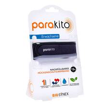 Abbildung: Para Kito Mückenschutz Armband Erwachsene schwarz 1 St PZN 19132046 