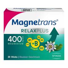 Abbildung: Magnetrans Relax + 400 mg Granulat Sticks Blaubeere 20 St, Granulat PZN 19203734 