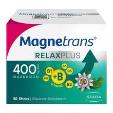 Abbildung: Magnetrans Relax + 400 mg Granulat Sticks Blaubeere 50 St, Granulat PZN 19203740 