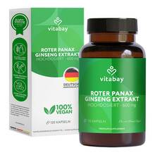 Abbildung: Roter Panax Ginseng Extrakt 600 mg vegan Kapseln 120 St, Kapseln PZN 19238282 
