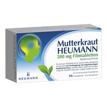 Abbildung: Mutterkraut Heumann 200 mg Filmtabletten 90 St, Filmtabletten PZN 19283242 