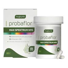 Abbildung: Nupure probaflor Max Spektrum N95 magensaftresistent Kapseln  80 St, Kapseln magensaftresistent PZN 19290265 