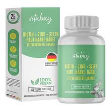 Abbildung: Biotin + ZINK+Selen Haut+Haare+Nägel vegan Tabletten 365 St, Tabletten PZN 19307103 