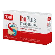 Abbildung: Togal Ibuplus Paracetamol 200 mg / 500 mg Filmtabletten  20 St, Filmtabletten PZN 19349521 