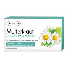 Abbildung: Mutterkraut Apomedica 200 mg Filmtabletten 60 St, Filmtabletten PZN 19374157 