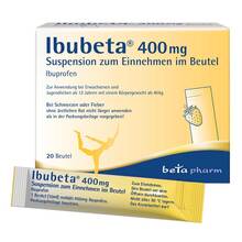 Abbildung: Ibubeta 400 mg Suspension zum Einnehmen im Beutel 20 St, Suspension zum Einnehmen PZN 19382748 
