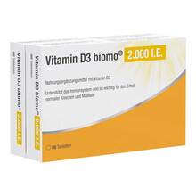 Abbildung: Vitamin D3 Biomo 2.000 I.E. Tabletten 120 St, Tabletten PZN 19386433 