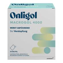 Abbildung: Onligol Macrogol 4000 Pulver zur Herstellung e.Lösung Sachet 20X10 g, Pulver PZN 19388320 