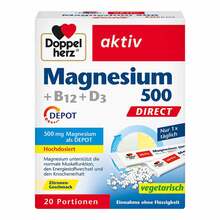Abbildung: Doppelherz Magnesium 500 + B12+D3 Depot Direct Pell. 20 St, Pellets PZN 19397135 