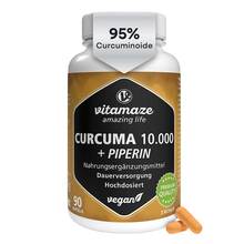 Abbildung: Curcuma 10.000 + Piperin hochdosiert vegan Kapseln 90 St, Kapseln PZN 19461554 