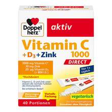 Abbildung: Doppelherz Vitamin C 1000 + D3+Zink Direct Pellets 40 St, Pellets PZN 19528850 