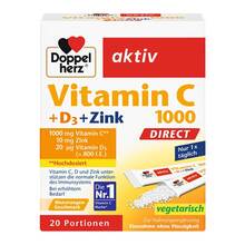 Abbildung: Doppelherz Vitamin C 1000 + D3+Zink Direct Pellets 20 St, Pellets PZN 19528867 