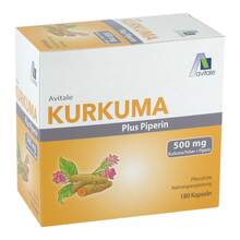 Abbildung: Kurkuma 500 mg + Piperin Kapseln 180 St, Kapseln PZN 19557343 