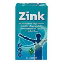 Abbildung: Zink 10 mg Tabletten 60 St, Tabletten PZN 19752895 