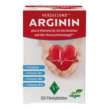 Abbildung: Arginin Herzgesund + Vit.B1+B6+B12+Folsäure Filmtab. 120 St, Filmtabletten PZN 19752903 