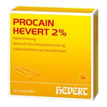 Abbildung: Procain Hevert 2% Injektionslösung Ampullen 10X2 ml, Injektionslösung PZN 19771711 