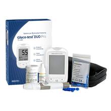 Abbildung: Gluco Test Duo Pro Set Blutzuckermessgerät mmol / l 1 St PZN 19782181 
