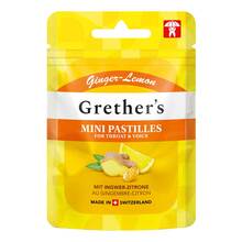 Abbildung: Grethers Ginger Lemon zuckerfrei Past.Mini Beutel 30 g, Pastillen PZN 19859742 