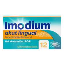 Abbildung: Imodium akut lingual Schmelztabletten 12 St, Schmelztabletten PZN 19891444 
