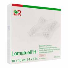 Abbildung: LOMATUELL H Salbentüll 10x10 cm steril 10 St, Verband PZN 19921748 