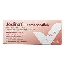 Abbildung: Jodinat 1x wöchentlich 1530 Mikrogramm Tabletten 28 St, Tabletten PZN 19926065 