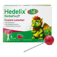 Abbildung: Hedelix Herbalsept Husten Lutscher Kids 6 St, Bonbons PZN 19927432 