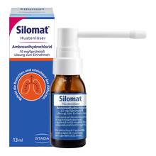 Abbildung: Silomat Hustenlo25ser Ambroxol 10mg / Spru25.Lösung zum Einnehmen  13 ml, Lösung zum Einnehmen PZN 20045157 