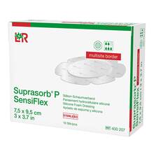 Abbildung: SUPRASORB P SensiFlex multisite border 7,5x9,5cm 10 St, Verband PZN 20087836 