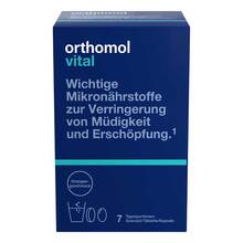 Abbildung: Orthomol Vital Granulat / Tablette/Kapseln Orange 7 St, Kombipackung PZN 20182753 