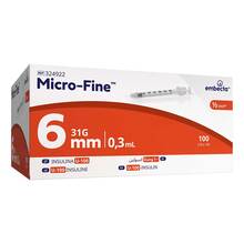 Abbildung: MICRO-FINE Insulinspritze 0,3 ml U100 6 mm 100X0.3 ml, Spritzen PZN 20338250 