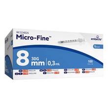 Abbildung: MICRO-FINE Insulinspritze U100 0,3x8 mm 100 St, Spritzen PZN 20539899 
