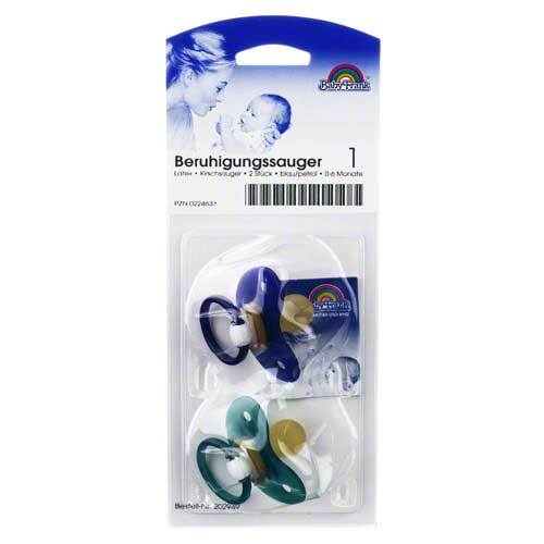 Beruhigungssauger Kirsche Latex 2-6 M.blau / petrol - 1