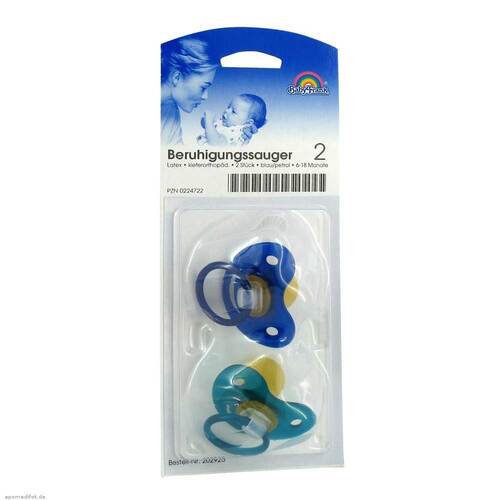 Beruhigungssauger Kieferorthop&auml;disch Latex 6-18 M.blau / petrol - 1