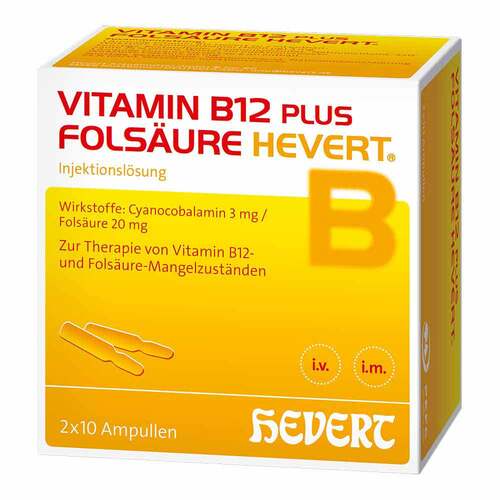 Vitamin B12 Plus Fols&auml;ure Hevert a 2 ml Ampullen - 1