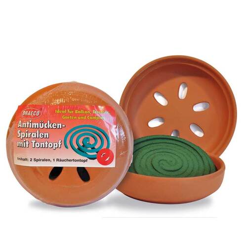 Anti-M&uuml;cken Spiralen mit Tontopf - 1