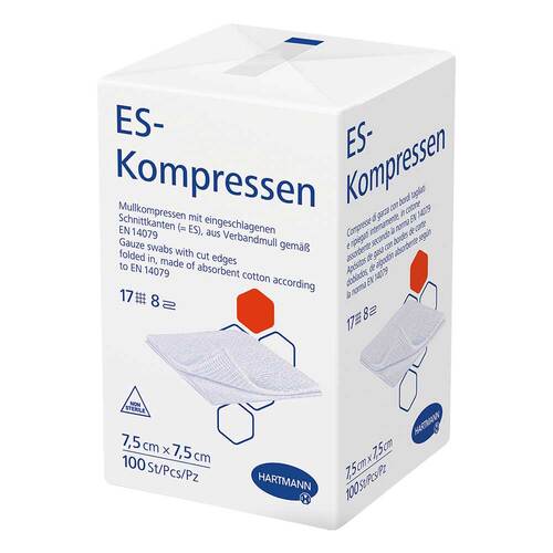 ES-KOMPRESSEN unsteril 7,5x7,5 cm 8fach - 1