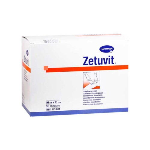 ZETUVIT Saugkompressen unsteril 10x10 cm - 1