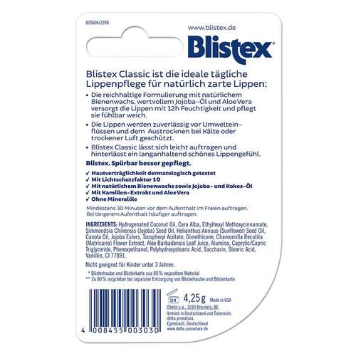 Blistex Classic Pflegestift Lsf 10 - 3