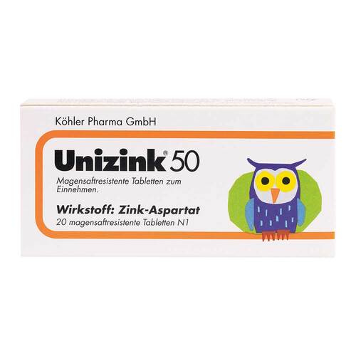 Unizink 50 magensaftresistente Tabletten - 1