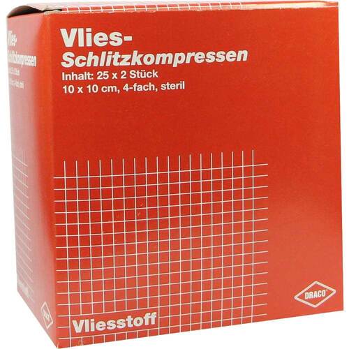 Schlitzkompressen Vlies 10x10 cm steril 4fach - 1