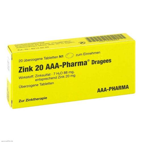 Zink 20 Aaa-Pharma Dragees - 1