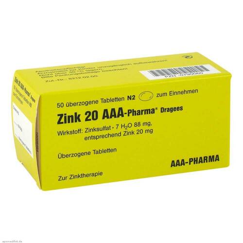 Zink 20 Aaa-Pharma Dragees - 1