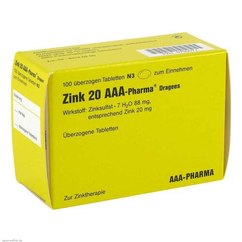 Zink 20 Aaa-Pharma Dragees - 1